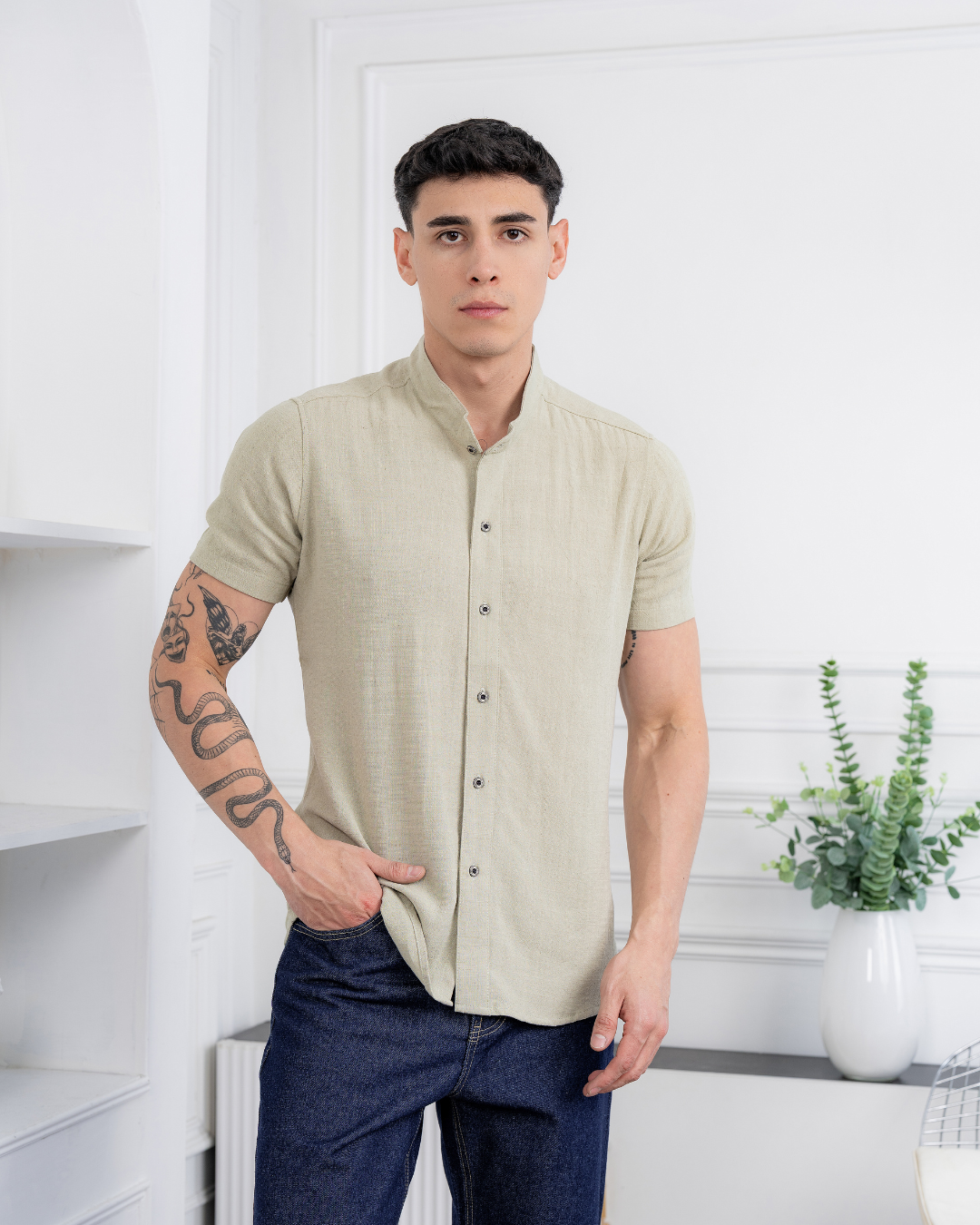 Camisa de Lino – Cuello Neru