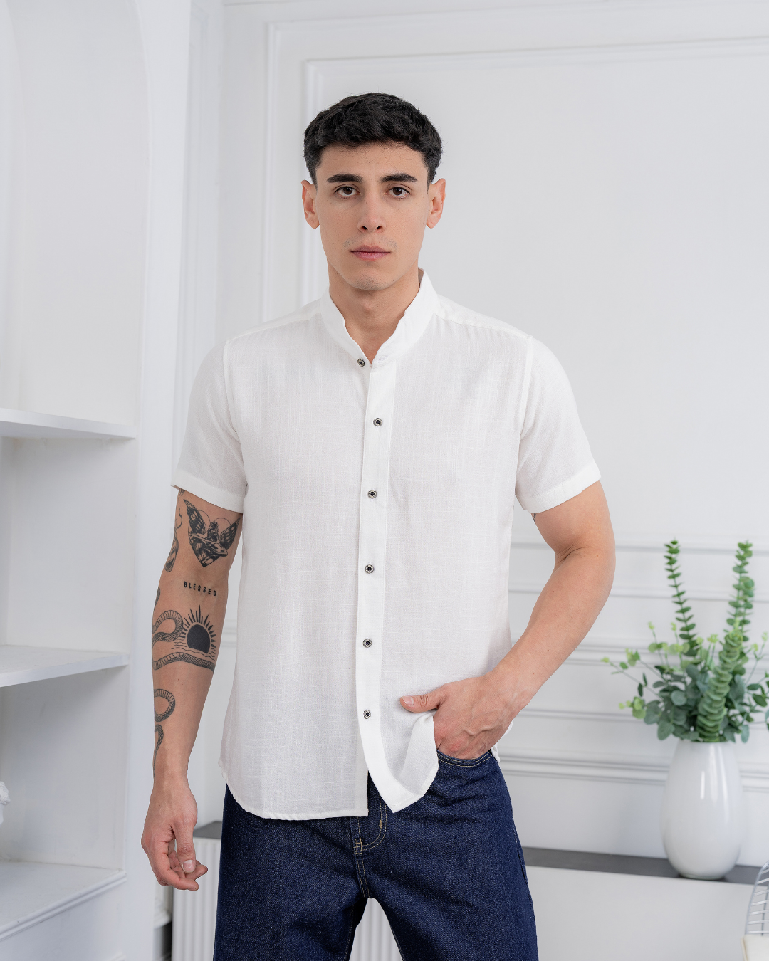 Camisa de Lino – Cuello Neru