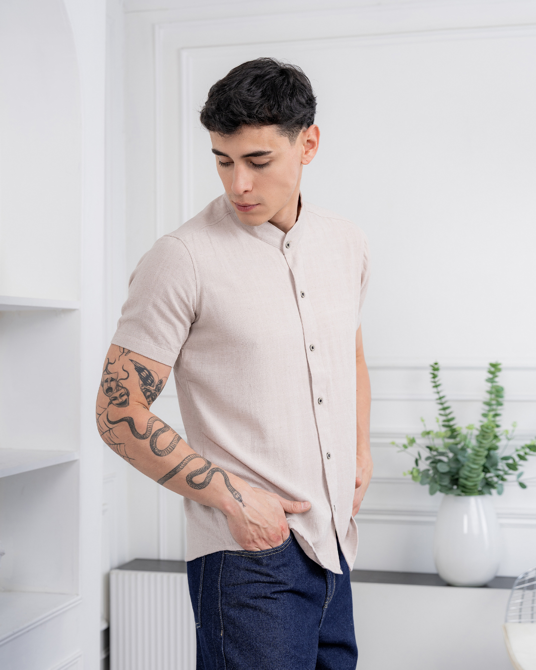 Camisa de Lino – Cuello Neru