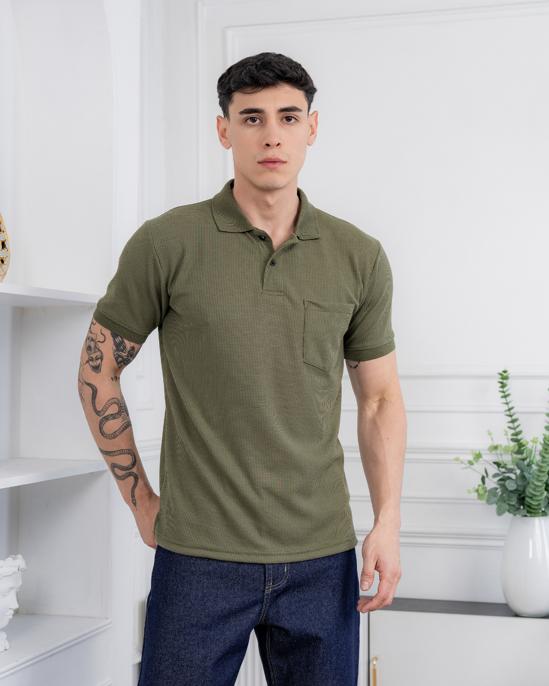 Polo Camisero Paris - Tela Waffle