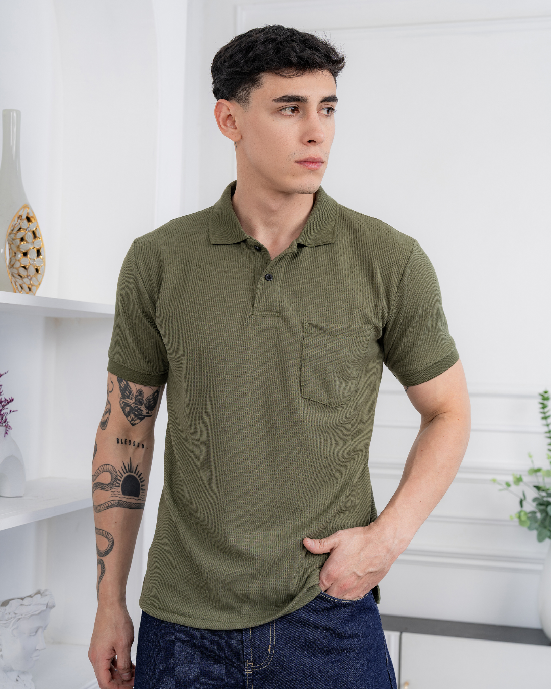 Polo Camisero Paris - Tela Waffle