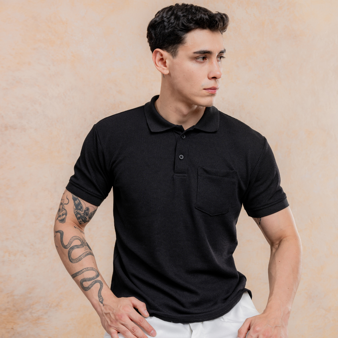 Camisero - Waffle - Negro