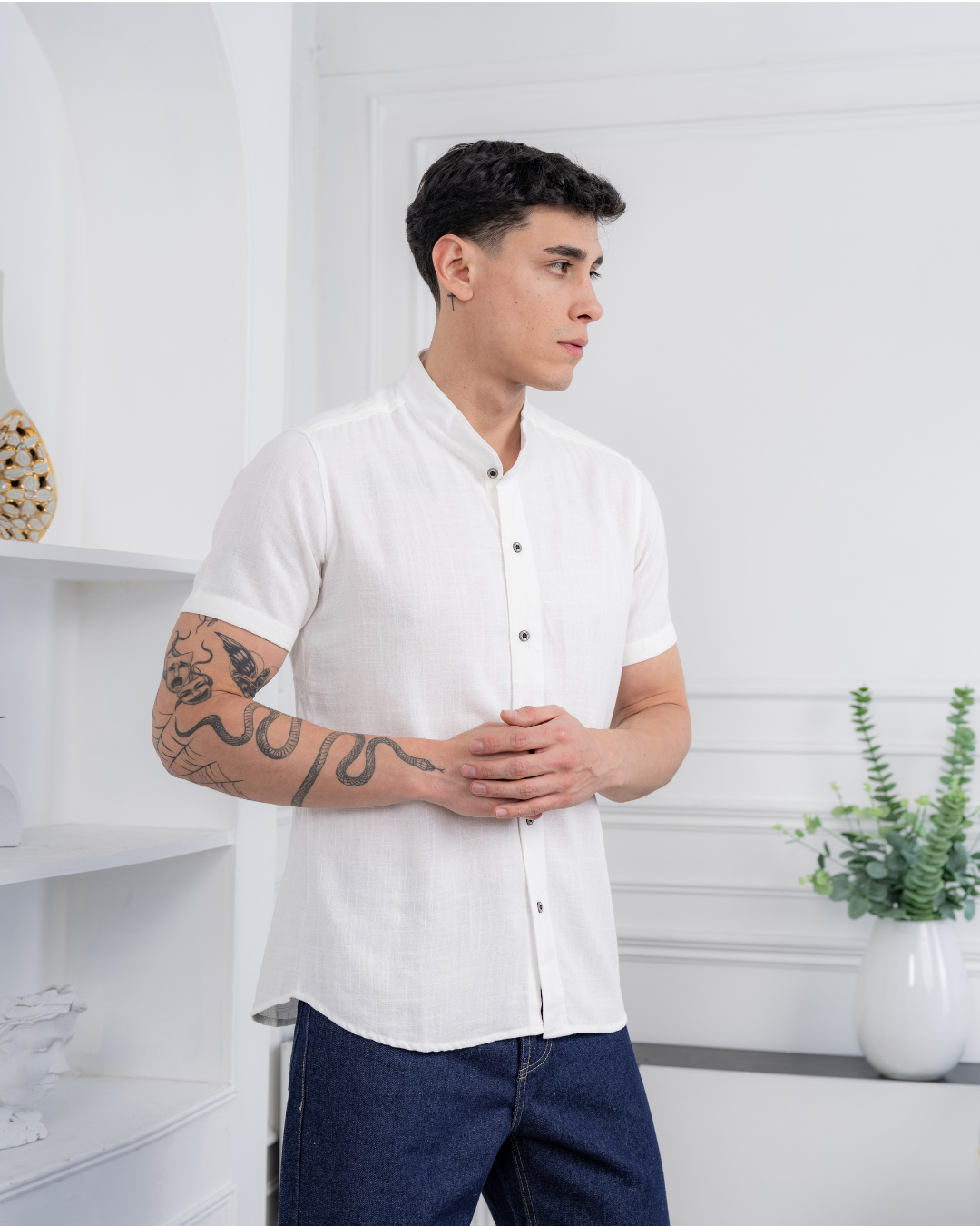Camisa de Lino – Cuello Neru